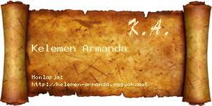Kelemen Armanda névjegykártya